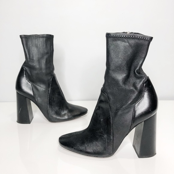 Zara Shoes - 🦋🌙 ZARA | Leather Black Ankle Heeled Booties
